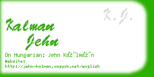 kalman jehn business card